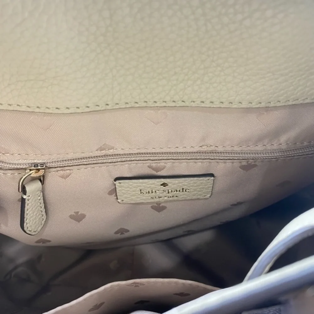 Kate Spade Lelia Medium Leather Flap Backpack Faux Shearling  NWOT